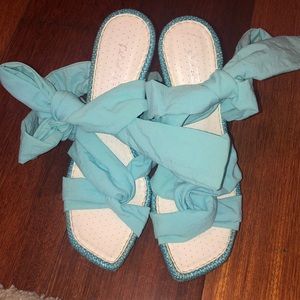Pazzo Blue LegWrap wedge